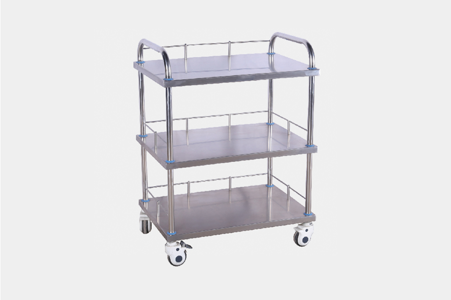 b10 不銹鋼三層器械臺(tái)車(chē)(尺寸可定制)